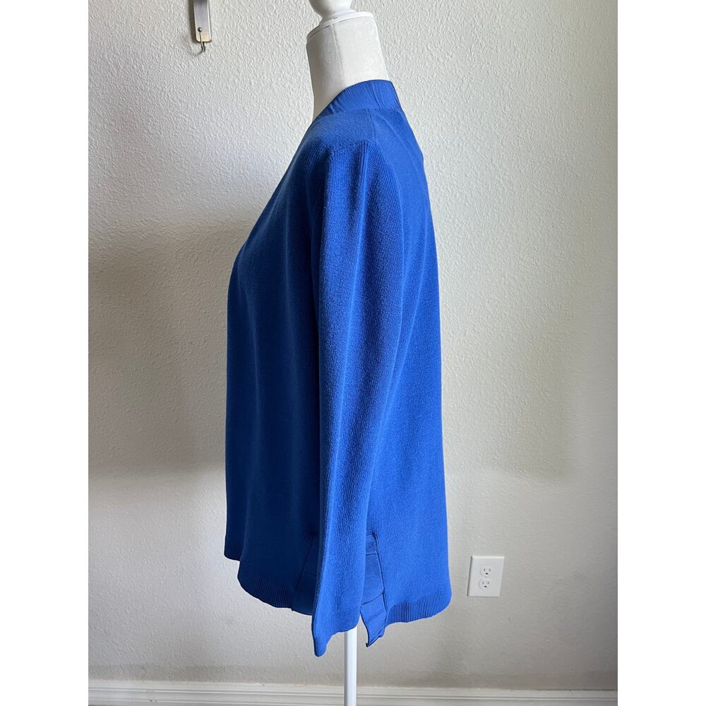 Gretchen Scott Grosgrain Heaven Royal Blue Cardigan Women's XL Classic Preppy - Picture 3 of 7
